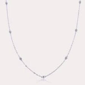 HOLLYWOOD SENSATION Cosmic Halo Bezel Necklace With Cubic Zirconia - silver